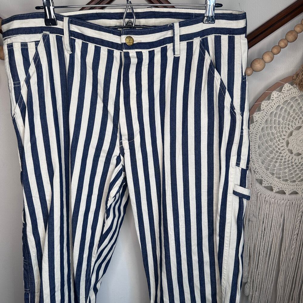 Vintage Sugar Cane Japanese Headlight Prison Stripe Wide Leg Pants